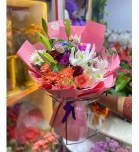 lilyumlu karışık buket 